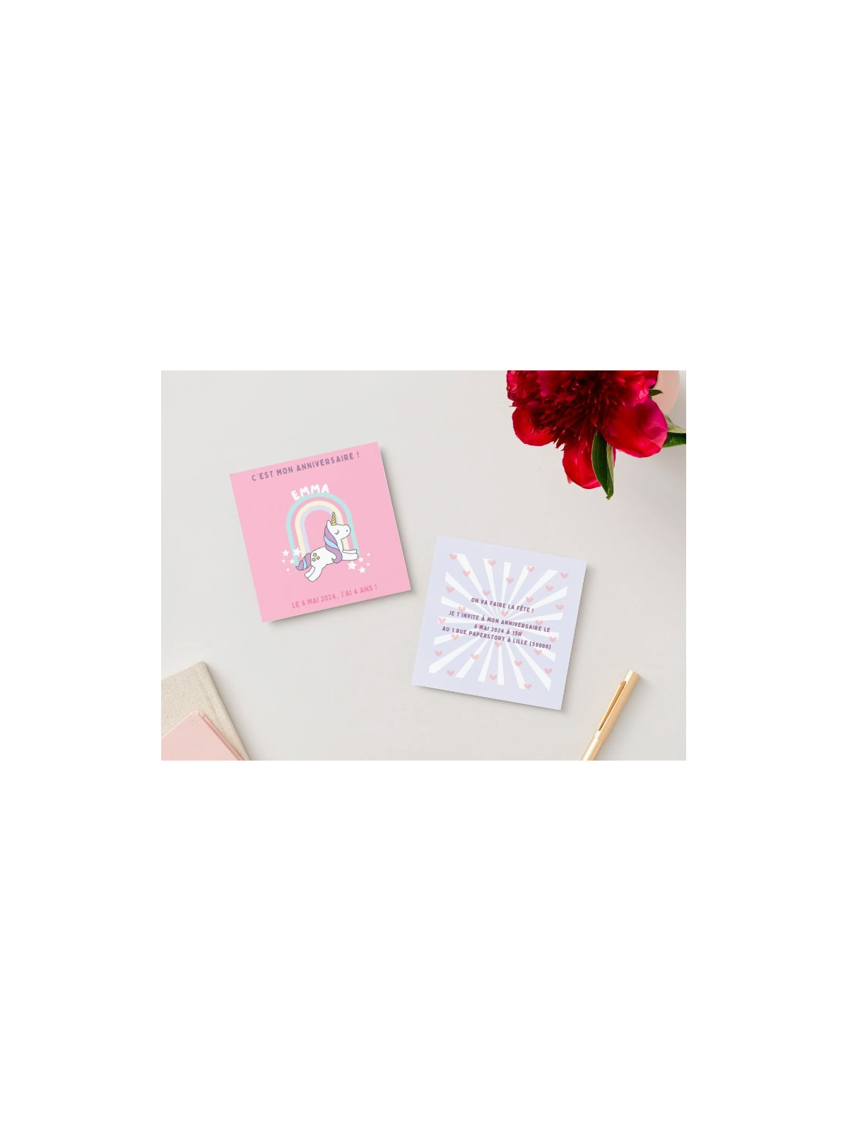 Invitation Anniversaire "Unicorn" | Une Carte Féérique et Magique pour Enfants