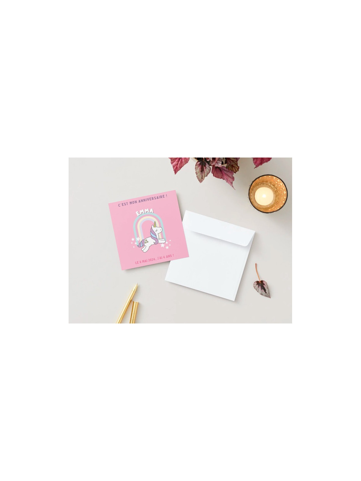 Invitation Anniversaire "Unicorn" | Une Carte Féérique et Magique pour Enfants