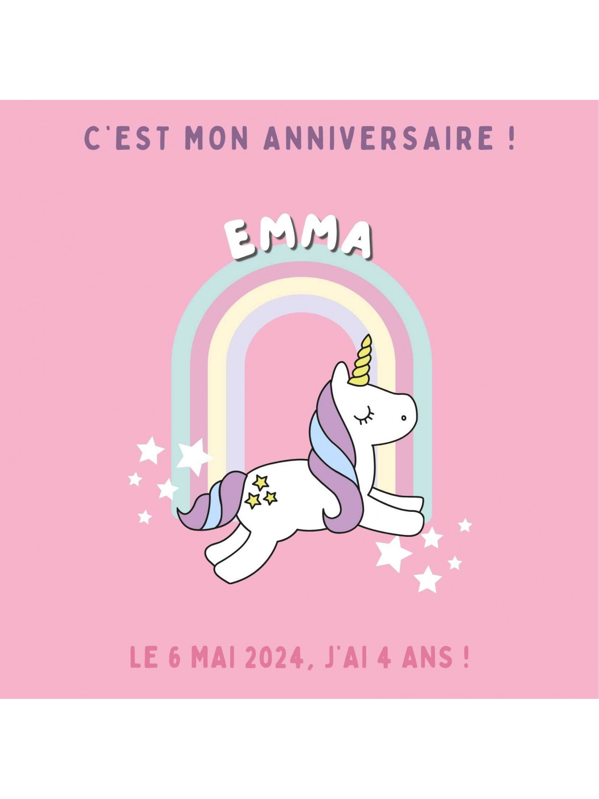 Invitation Anniversaire "Unicorn" | Une Carte Féérique et Magique pour Enfants