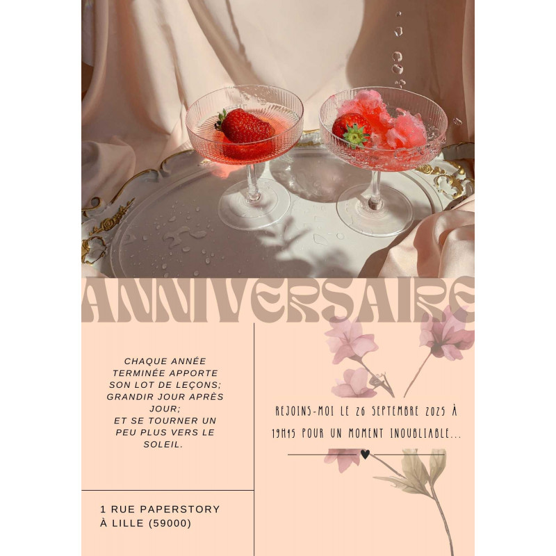 Invitation Anniversaire "Éclat de Fête" | Une Carte Chic et Festive pour Adultes