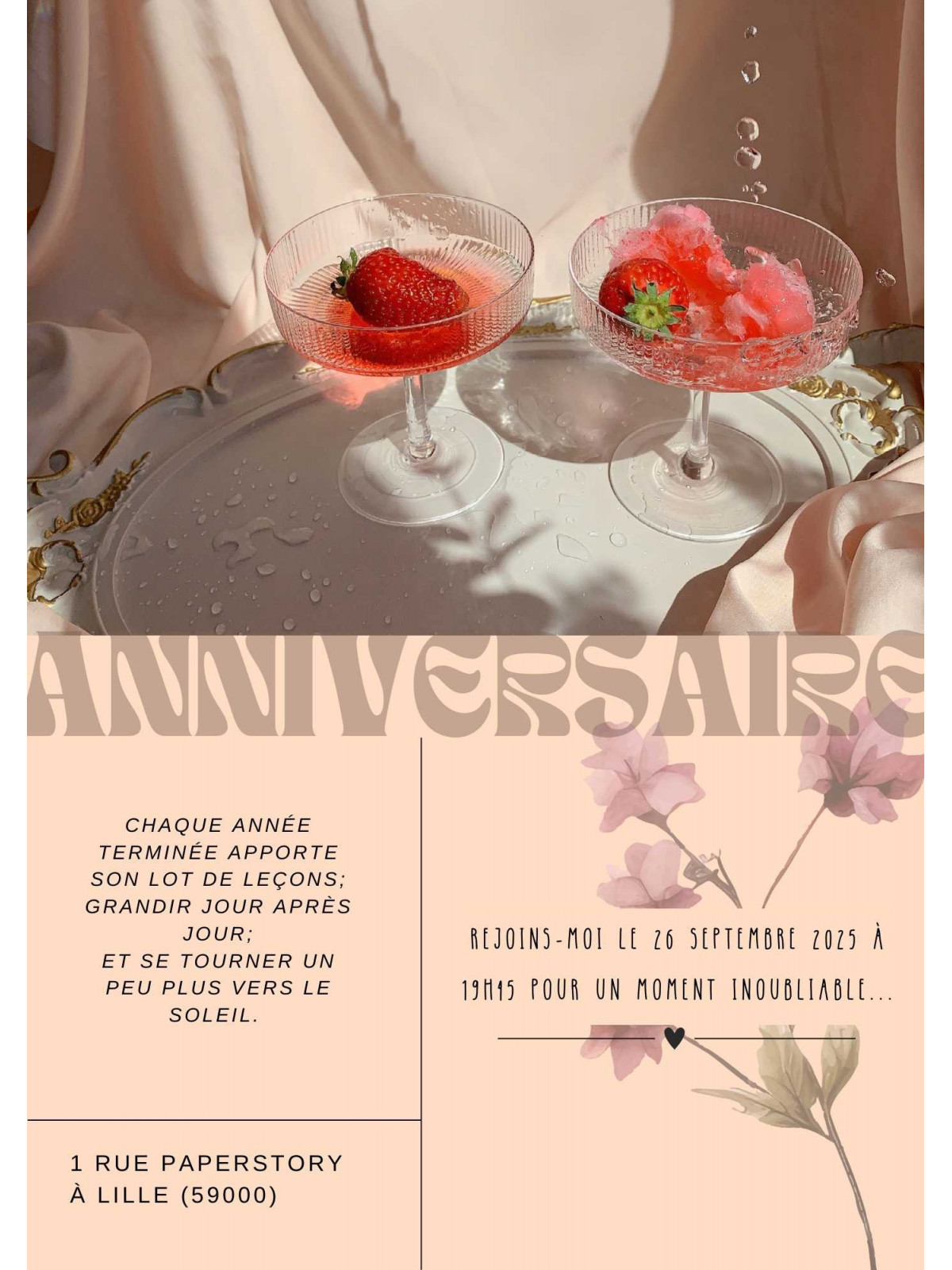 Invitation Anniversaire "Éclat de Fête" | Une Carte Chic et Festive pour Adultes