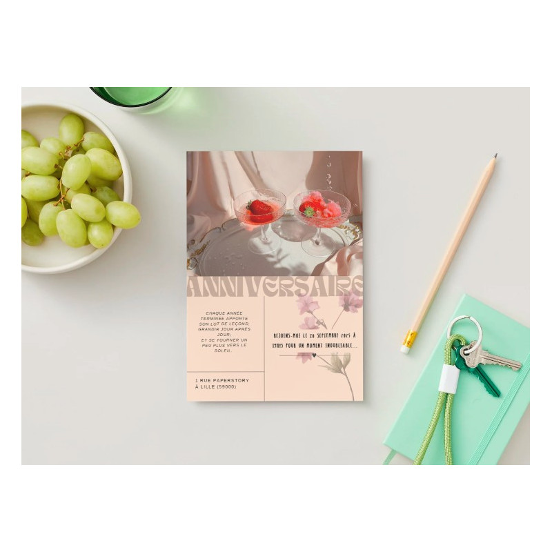 Invitation Anniversaire "Éclat de Fête" | Une Carte Chic et Festive pour Adultes