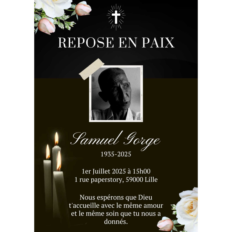 Carte de Condoléances "Hommage Éternel" | Un Message de Soutien et de Souvenir