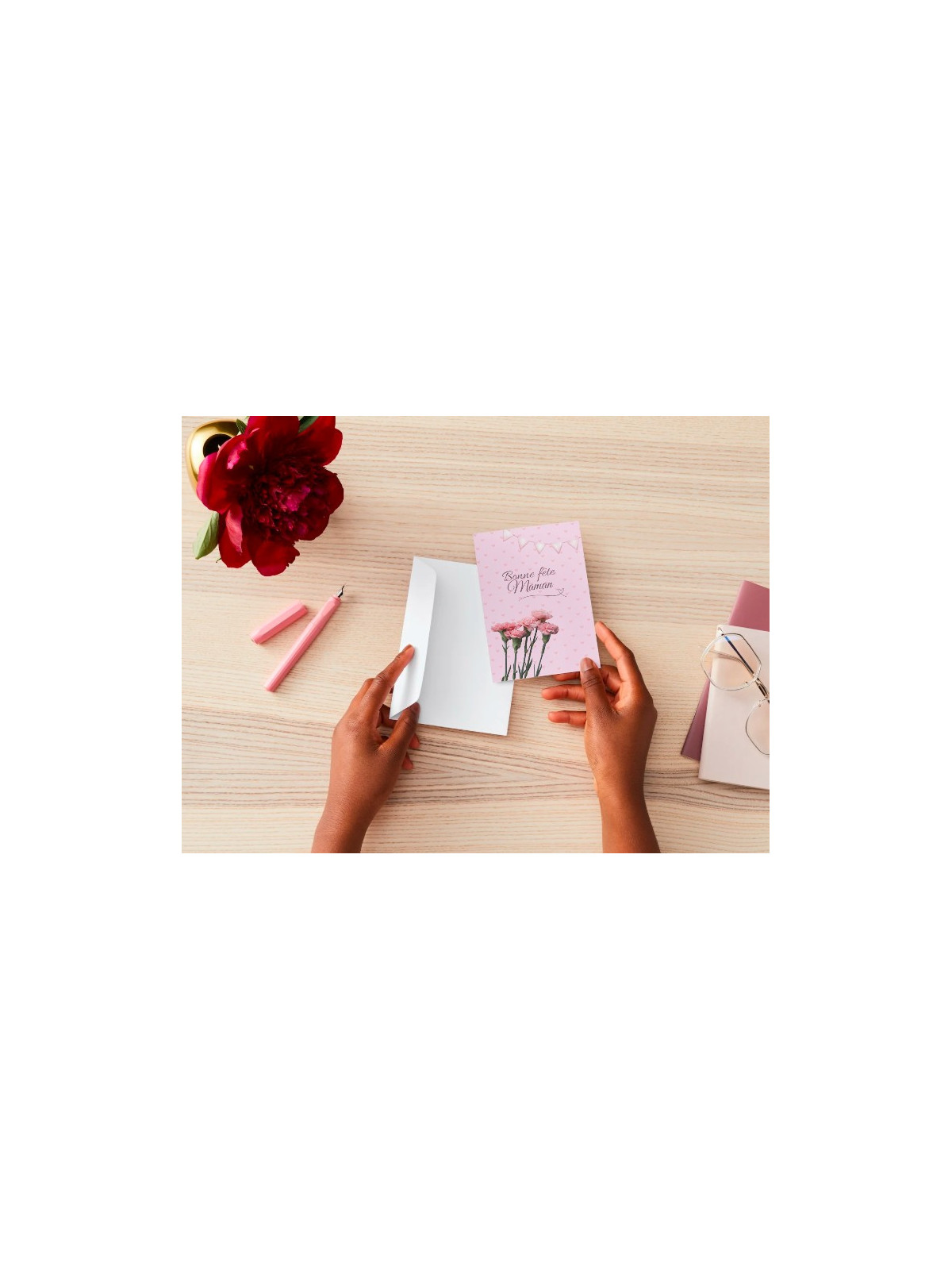 Carte de Fête des Mères "Maman Toute Rose" | Un Message Tendre et Fleuri