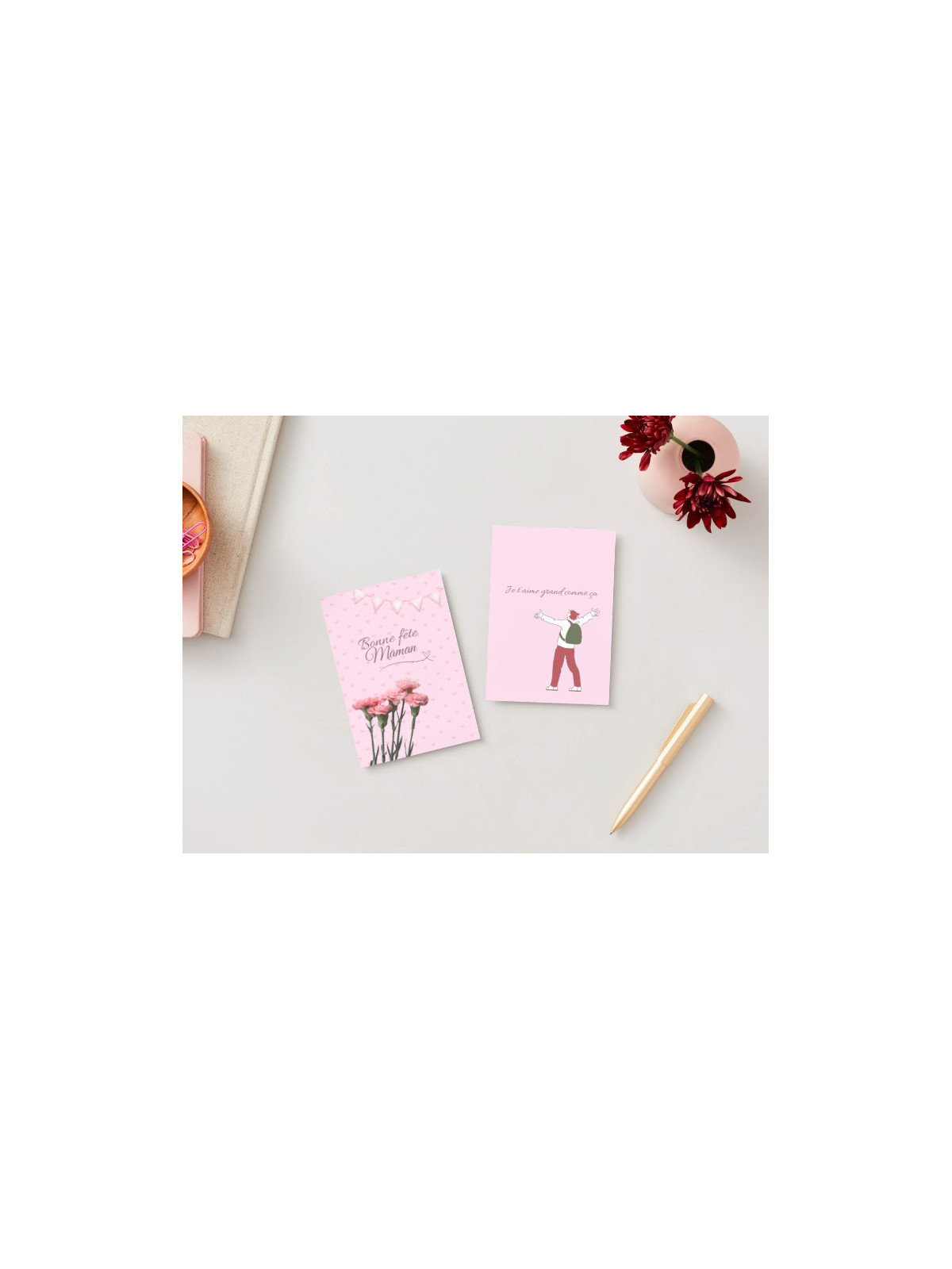 Carte de Fête des Mères "Maman Toute Rose" | Un Message Tendre et Fleuri