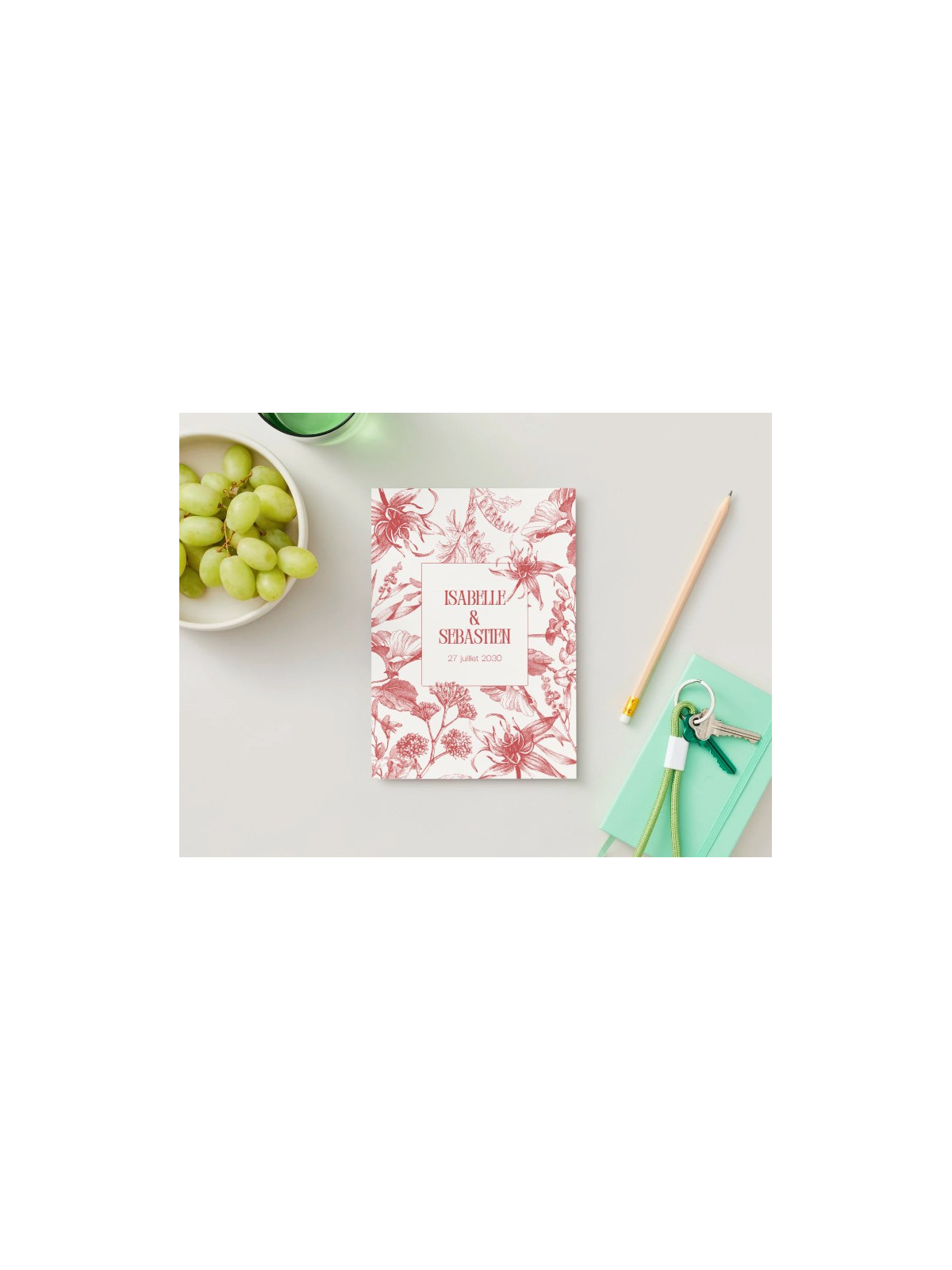 Menu de mariage "Rouge Éternel" – Élégance et Passion sur votre table