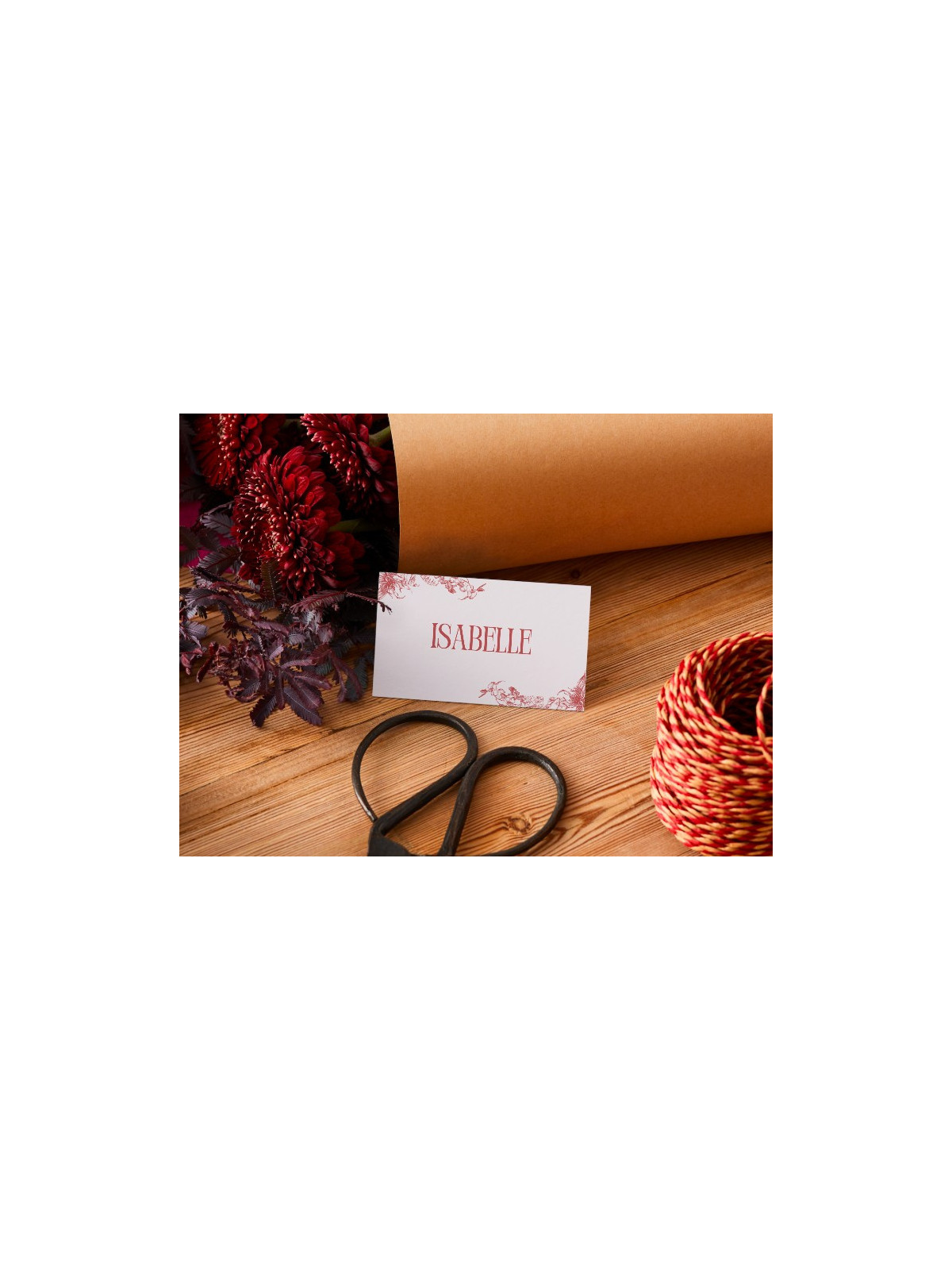 Marque-place mariage "Rouge Éternel" – Élégance et raffinement pour votre table