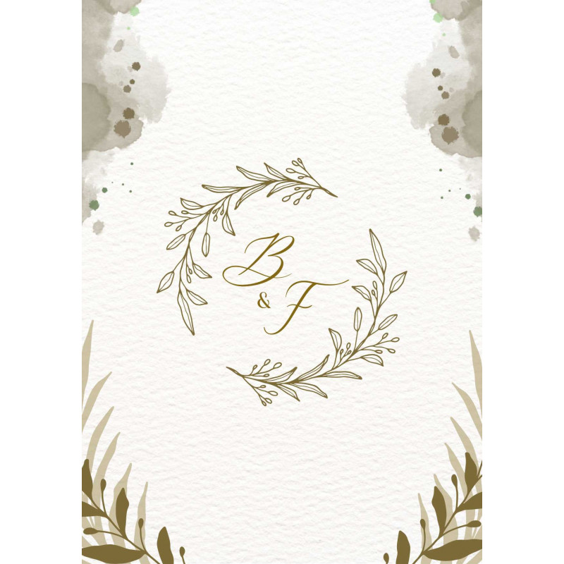 Menu de mariage "Élégance Naturelle" – Raffinement et tons dorés pour votre table
