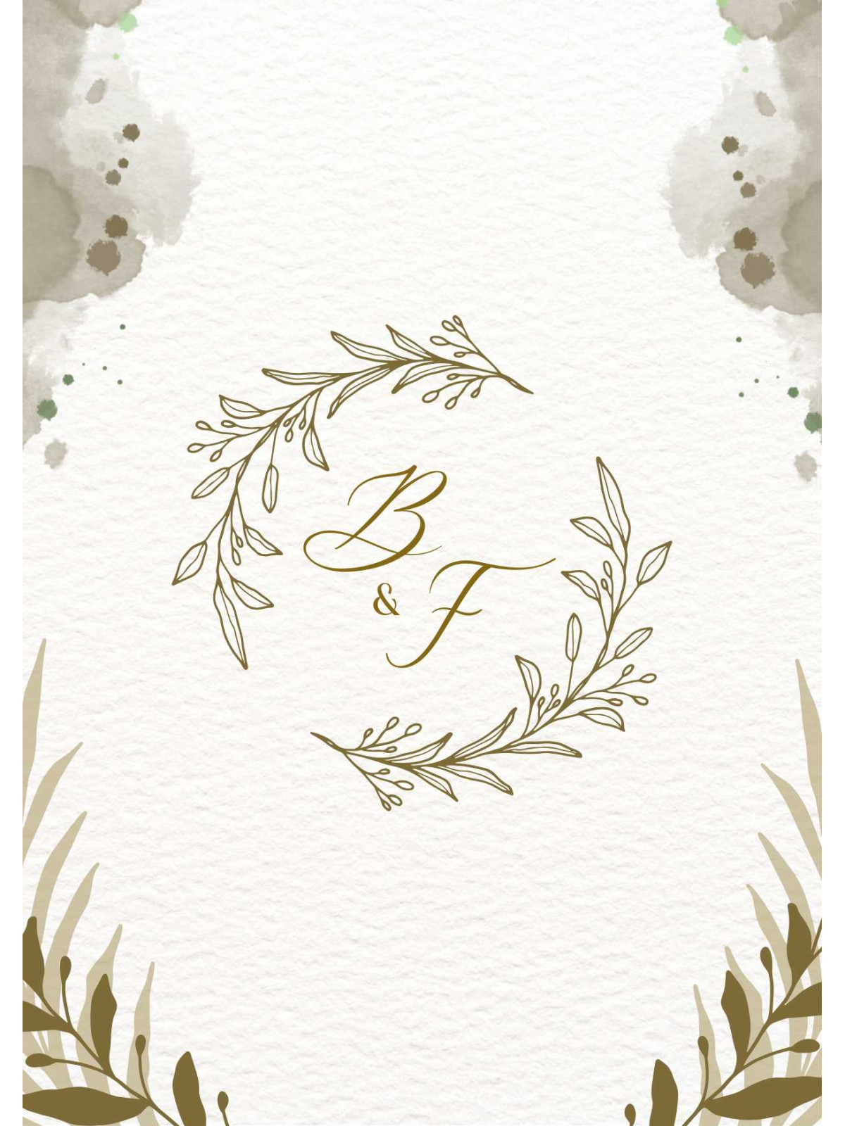 Menu de mariage "Élégance Naturelle" – Raffinement et tons dorés pour votre table
