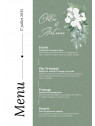 Menu de mariage Émeraude Florale – Élégance et nature à votre table