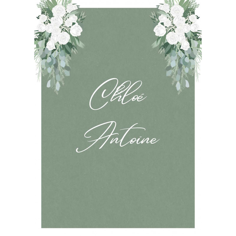 Menu de mariage Émeraude Florale – Élégance et nature à votre table