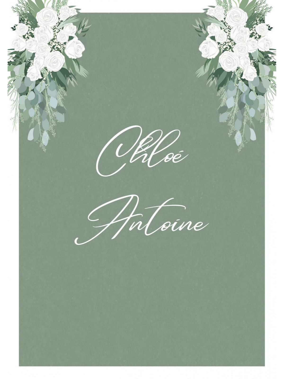 Menu de mariage Émeraude Florale – Élégance et nature à votre table
