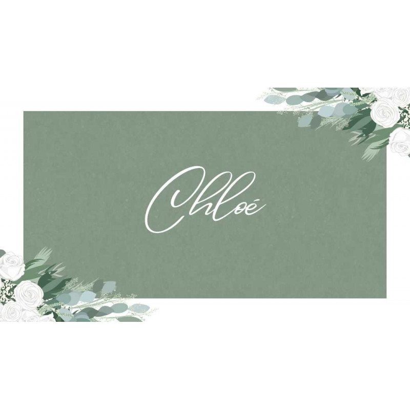 Marque-place mariage Émeraude Florale – Élégance et nature pour votre table