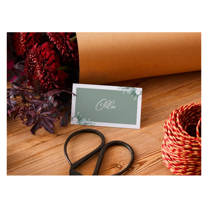 Marque-place mariage Émeraude Florale – Élégance et nature pour votre table