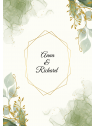Faire-part de mariage élégant – Design végétal et doré personnalisable