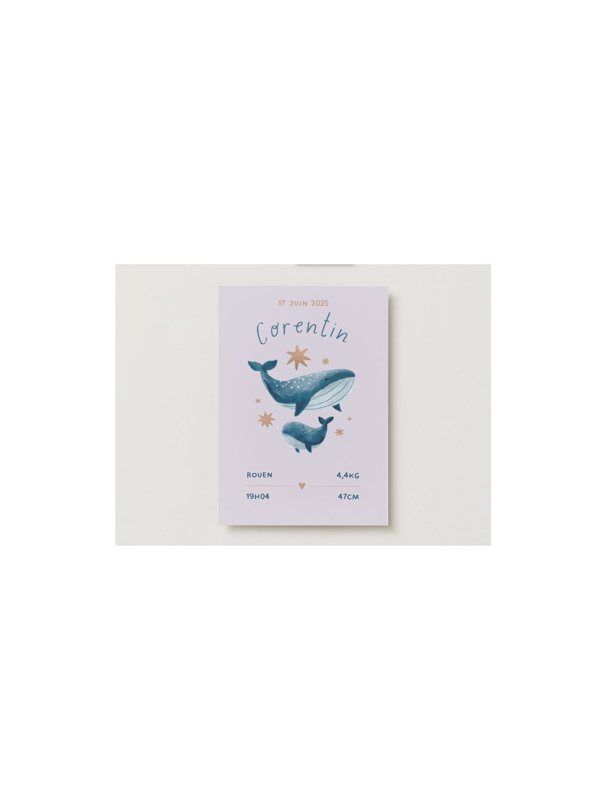 Faire-part Naissance Baleine Pastel – Doux & Personnalisé | Paper Story