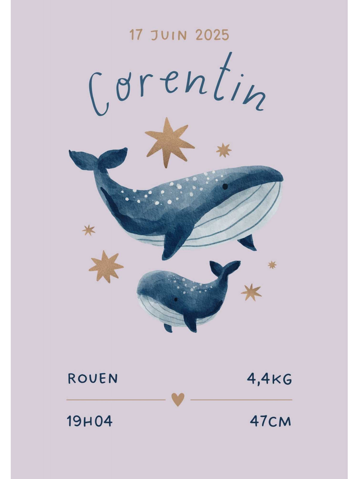 Faire-part Naissance Baleine Pastel – Doux & Personnalisé | Paper Story