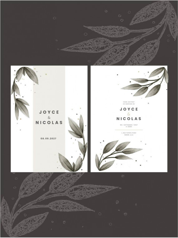 Faire-part de mariage Branche d’Olive - Naturel & élégant | Paper Story