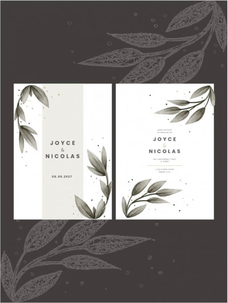 Faire-part de mariage Branche d’Olive - Naturel & élégant | Paper Story