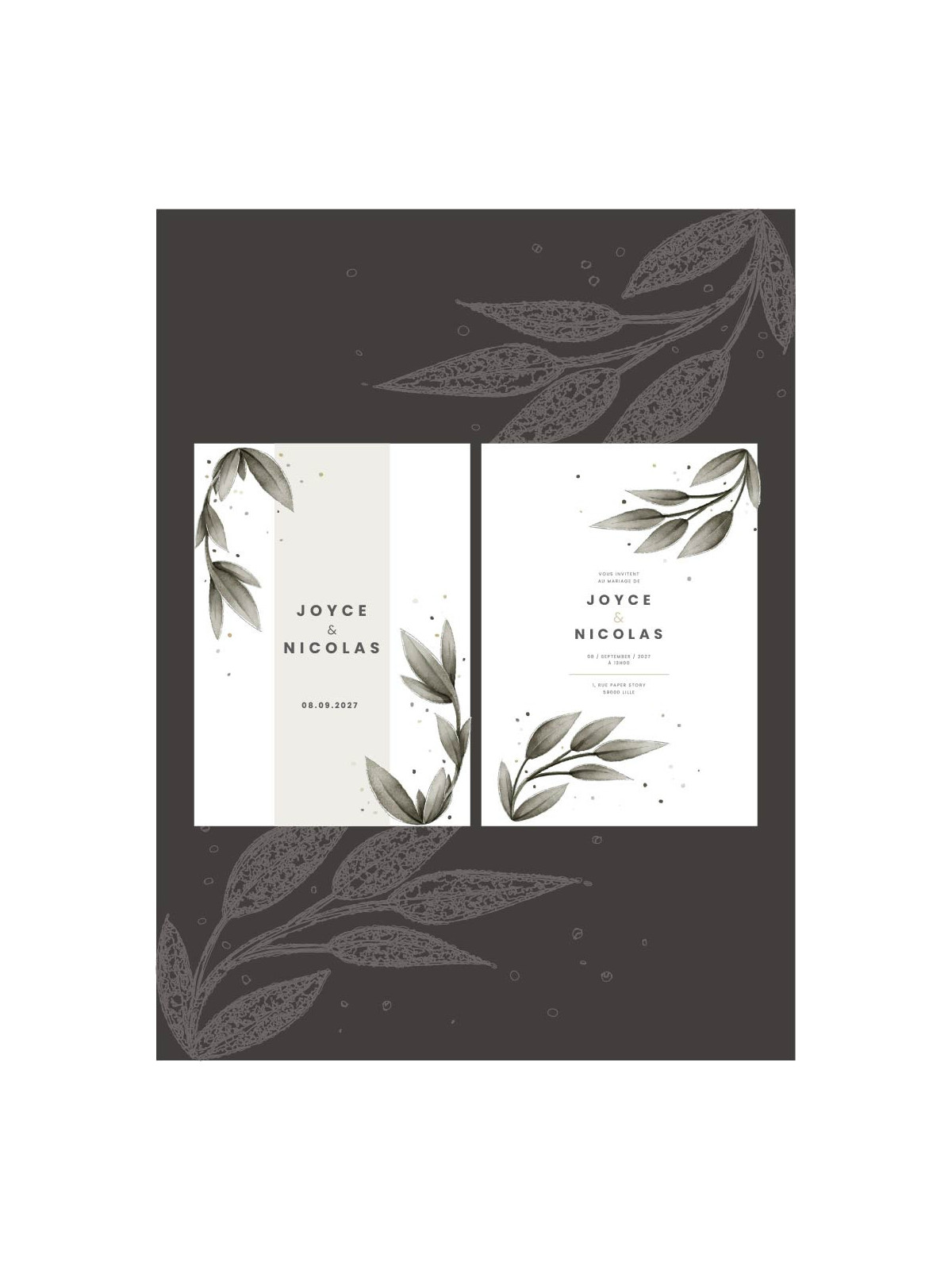 Faire-part de mariage Branche d’Olive - Naturel & élégant | Paper Story