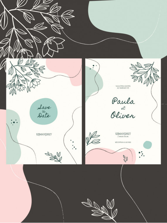 Faire-part de mariage Douce Abstraction - Moderne & pastel | Paper Story
