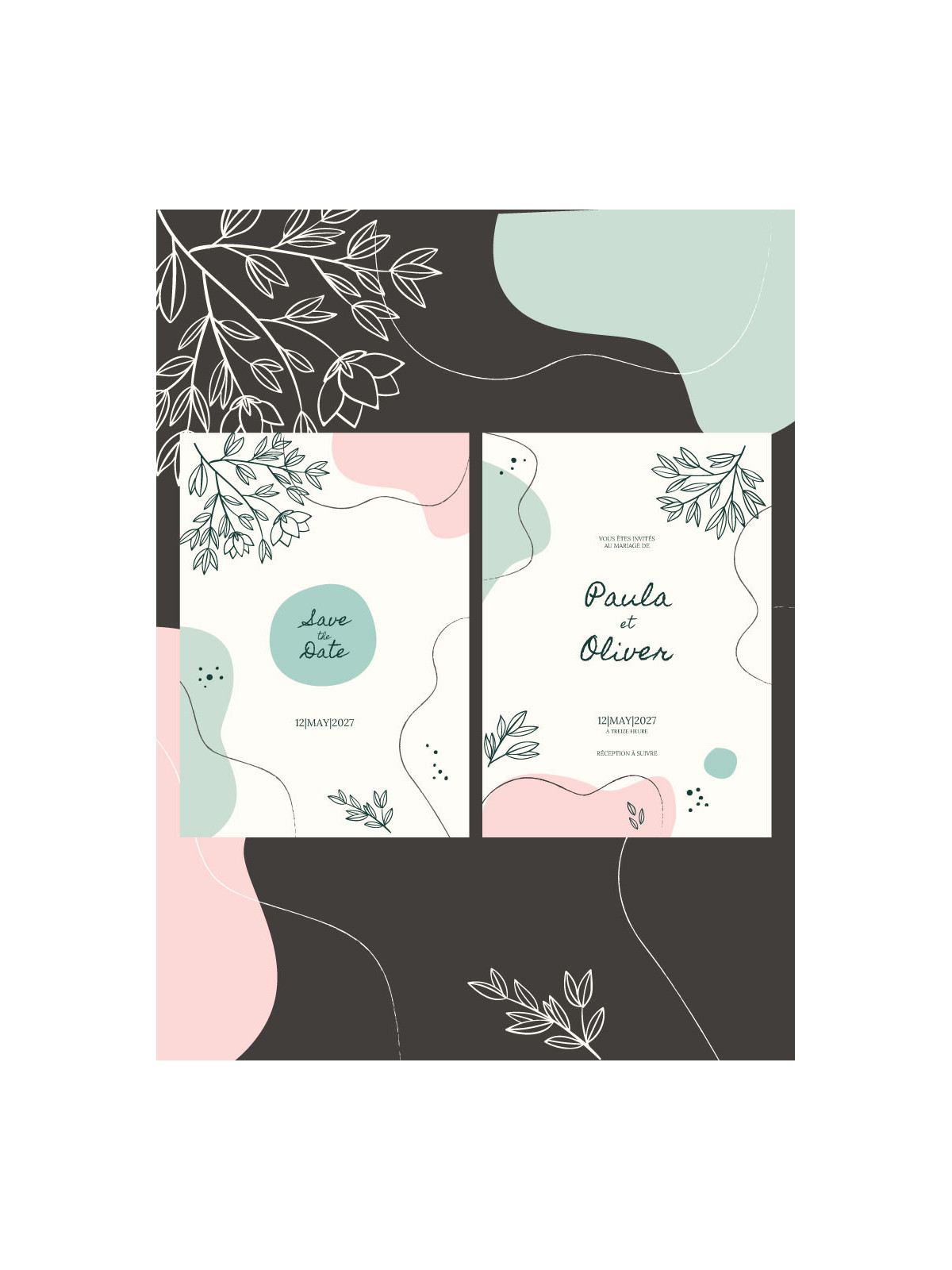 Faire-part de mariage Douce Abstraction - Moderne & pastel | Paper Story