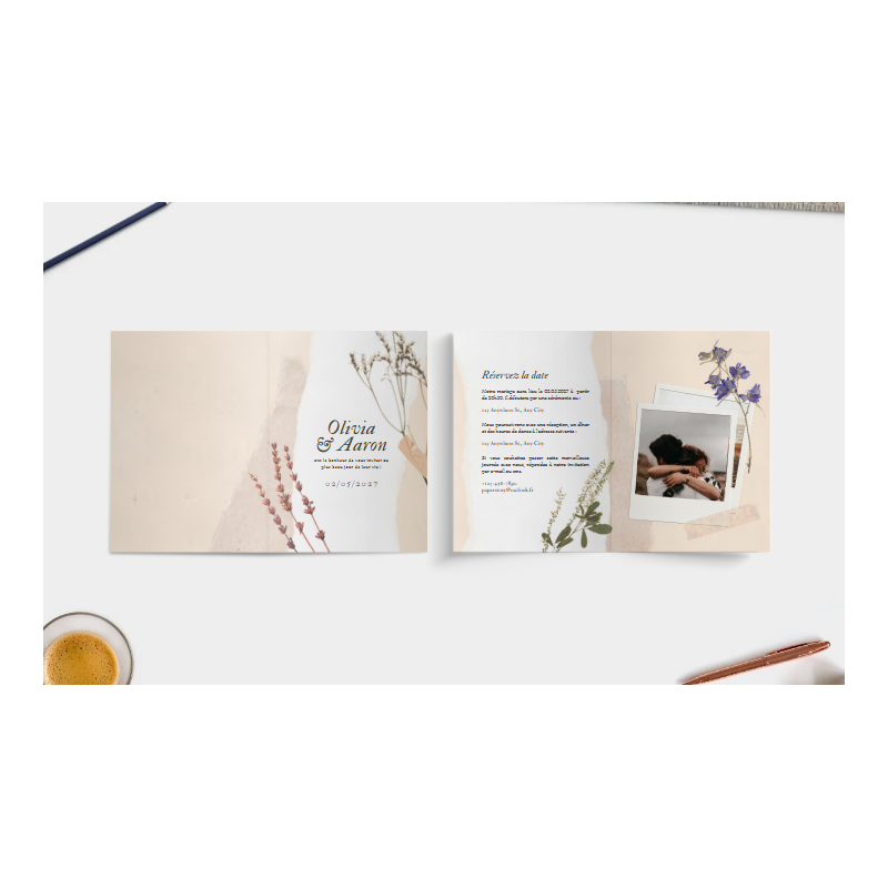 Faire-part de mariage "Naturellement Nous" – Élégance & Authenticité | Paper Story