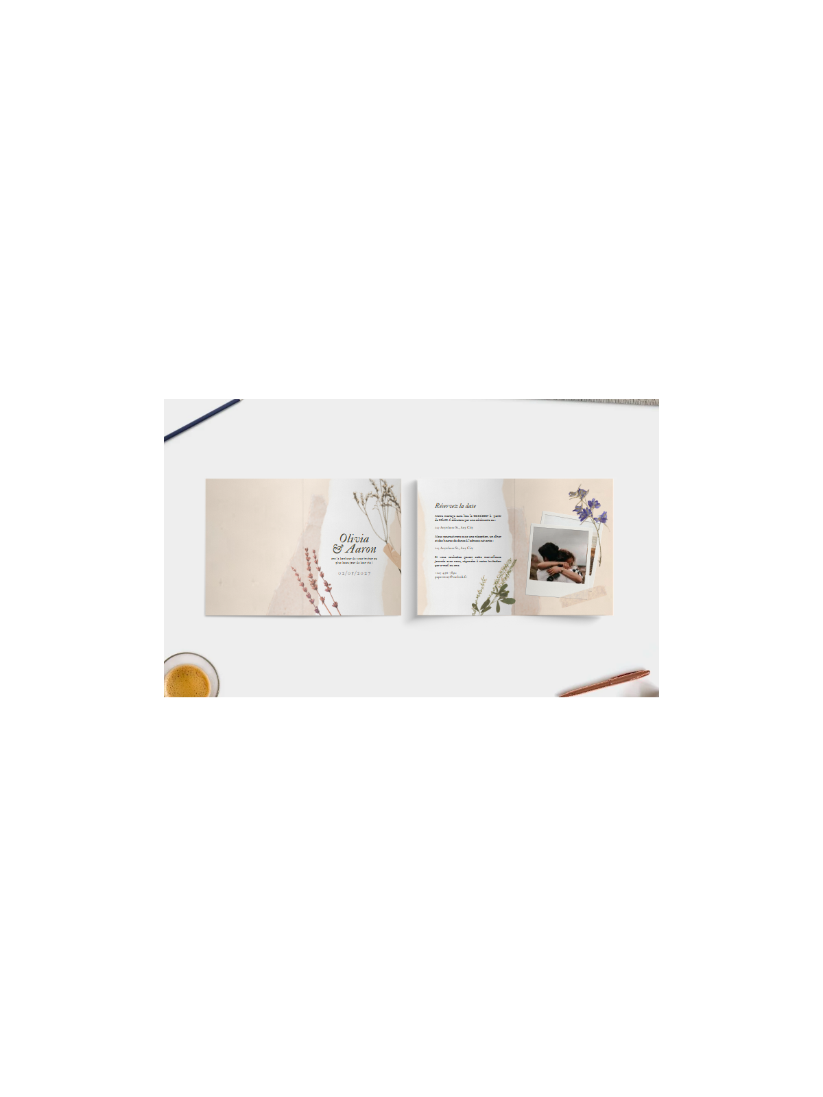 Faire-part de mariage "Naturellement Nous" – Élégance & Authenticité | Paper Story